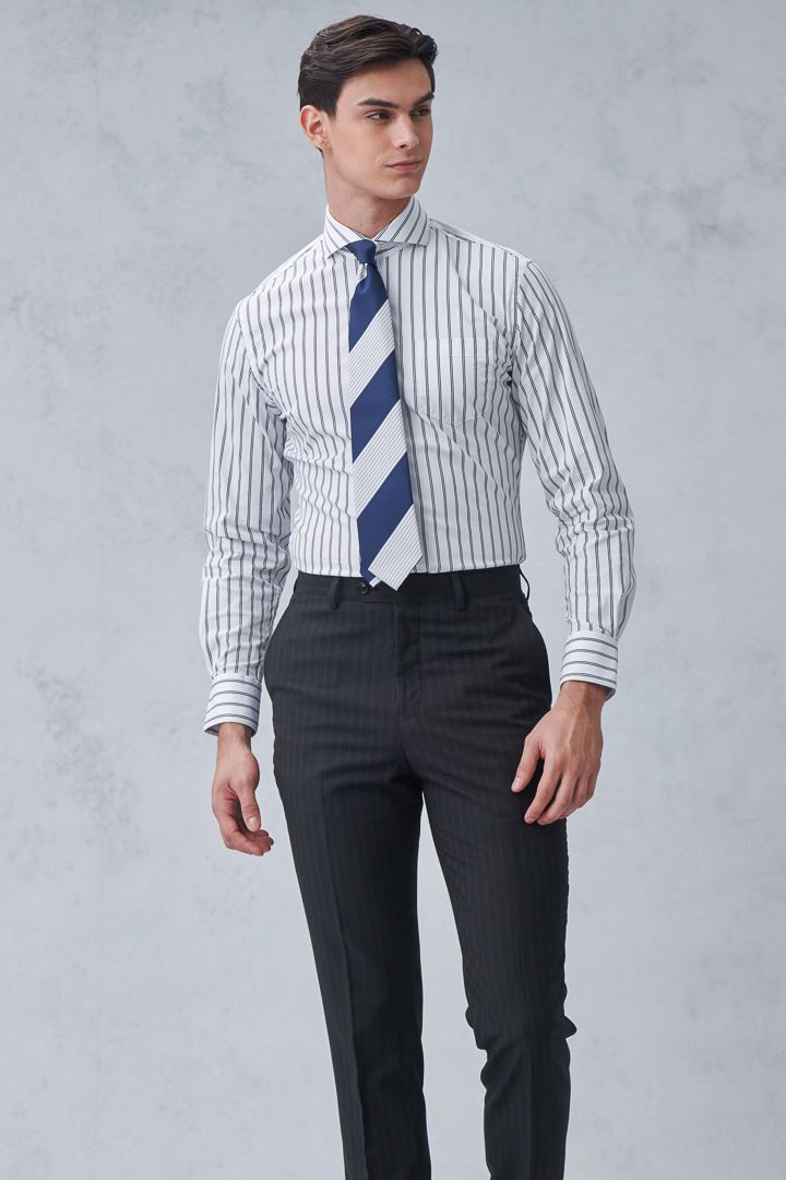 SST&C #Elastic Fit  Striped Pattern Single Pocket Shirt | 0312212014  (Outlet)_2