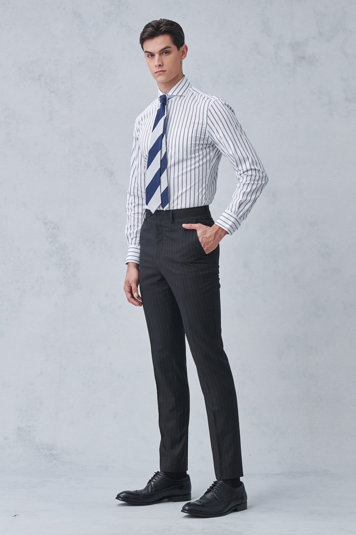 SST&C #Elastic Fit  Striped Pattern Single Pocket Shirt | 0312212014  (Outlet)_3