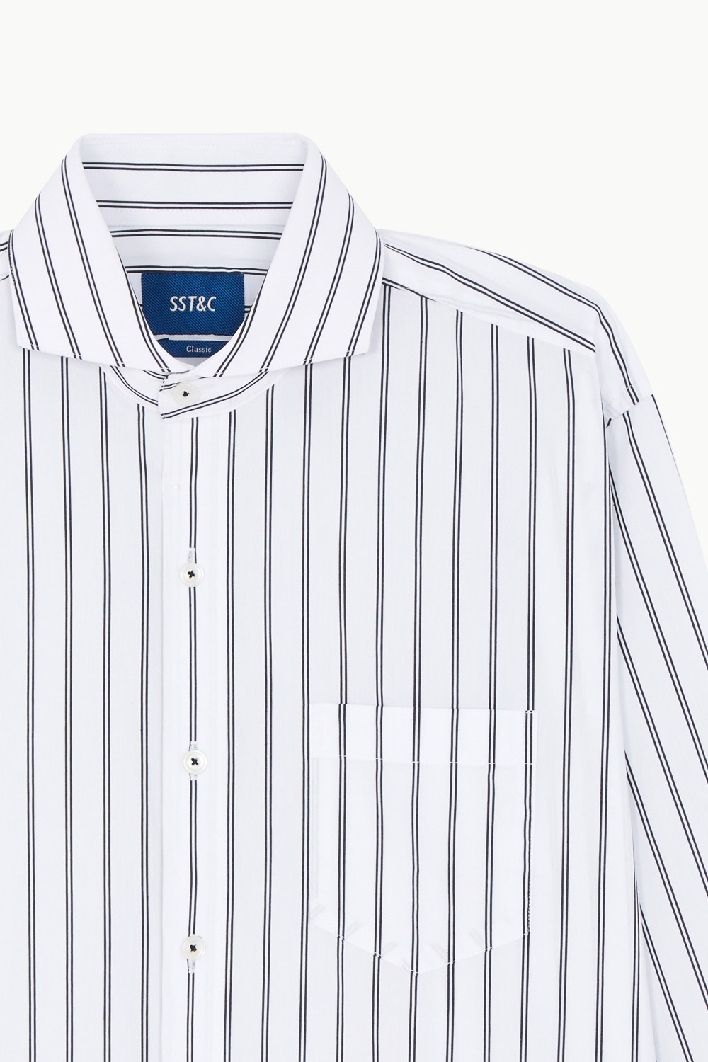 SST&C #Elastic Fit  Striped Pattern Single Pocket Shirt | 0312212014  (Outlet)_8