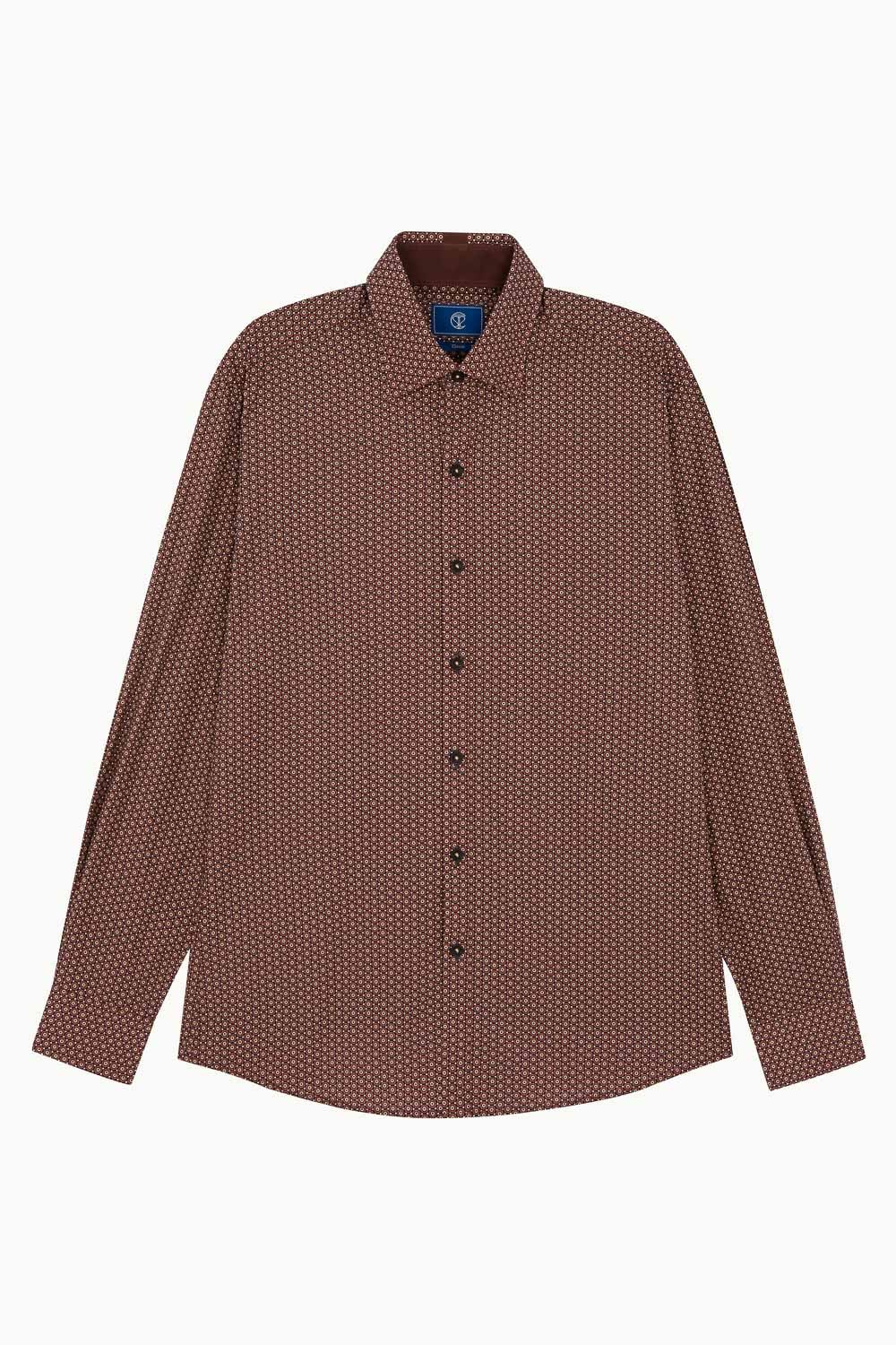 SST&C #Comfortable Cotton  Orange Brown Flower Printed Shirt | 0312212010  (Outlet)_0