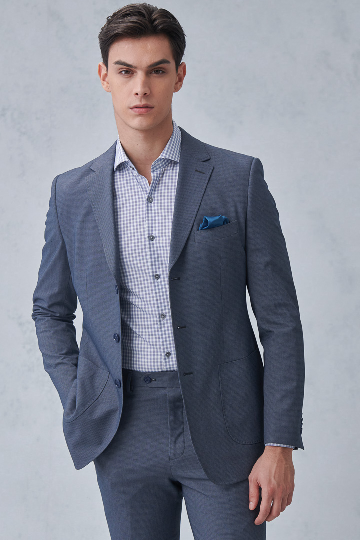 SST&C Gray Houndstooth Slim Fit Suit Jacket | 0112212003  (Outlet)_0
