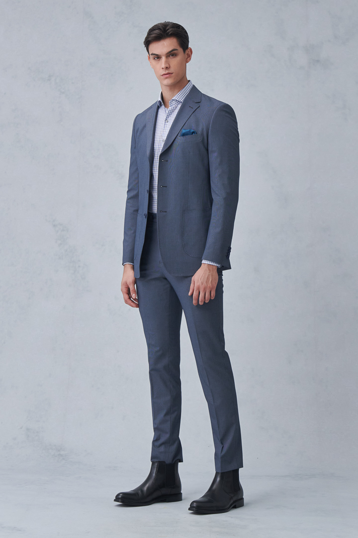 SST&C Gray Houndstooth Slim Fit Suit Jacket | 0112212003  (Outlet)_4