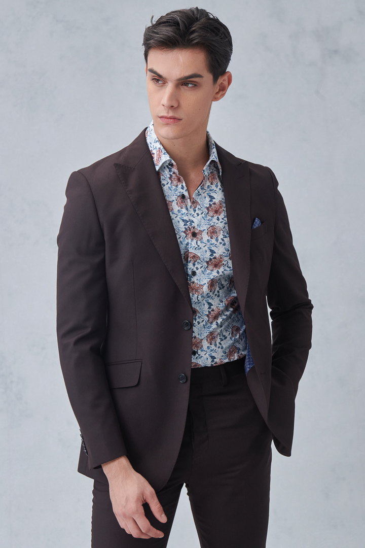 SST&C Brown Slim Fit Suit Jacket | 0112212005  (Outlet)_0