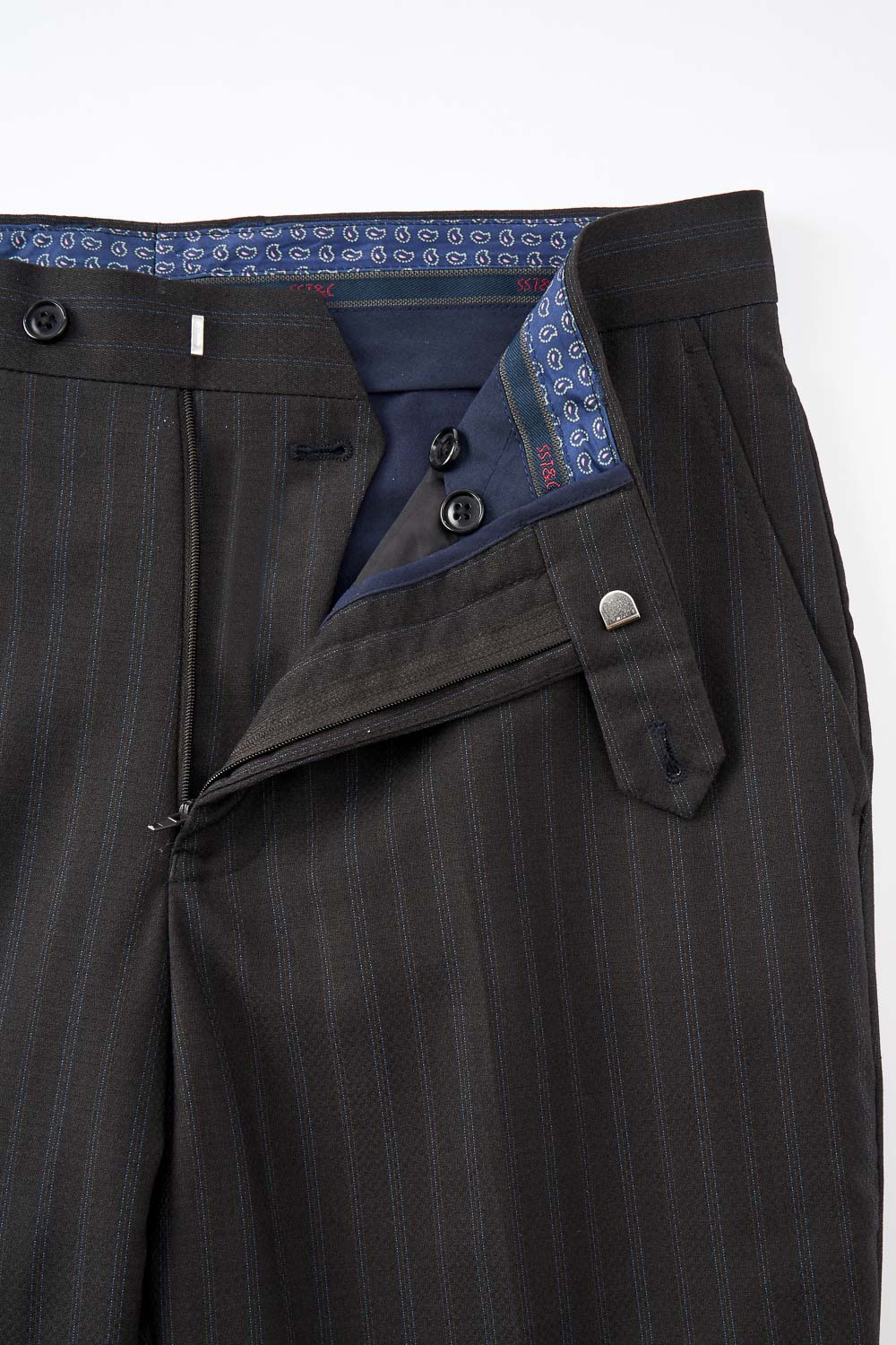 SST&C Black Striped Pattern Slim Fit Suit Trousers | 0212212002  (Outlet)_8