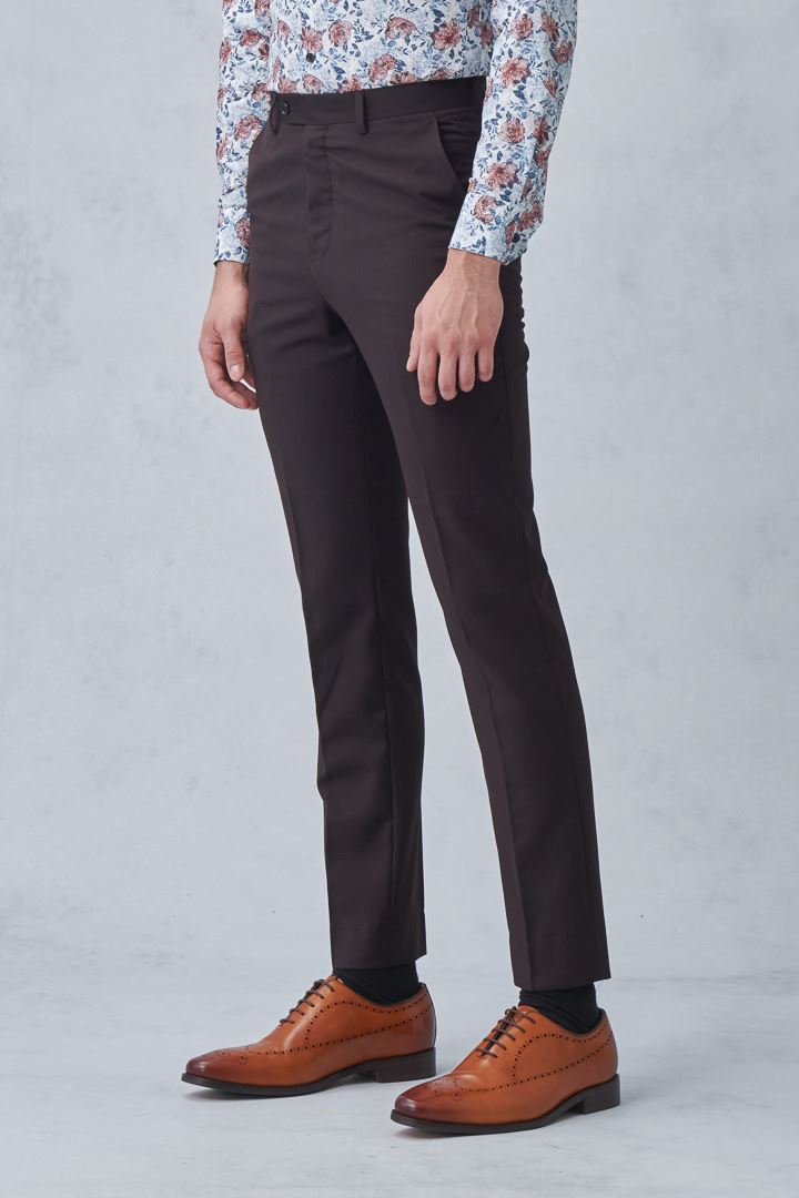 SST&C Brown Slim Fit Suit Trousers | 0212212005  (Outlet)_0