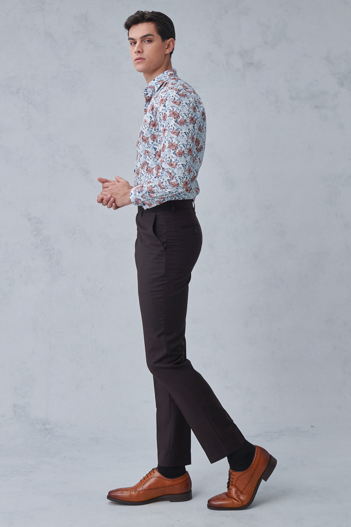 SST&C Brown Slim Fit Suit Trousers | 0212212005  (Outlet)_2
