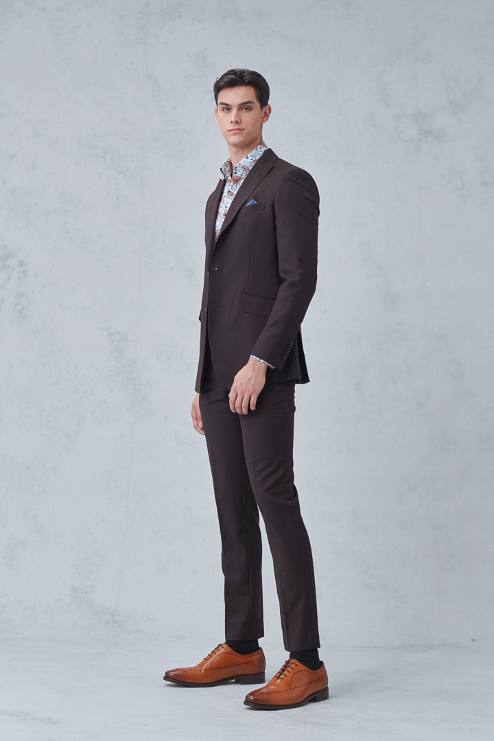 SST&C Brown Slim Fit Suit Trousers | 0212212005  (Outlet)_3