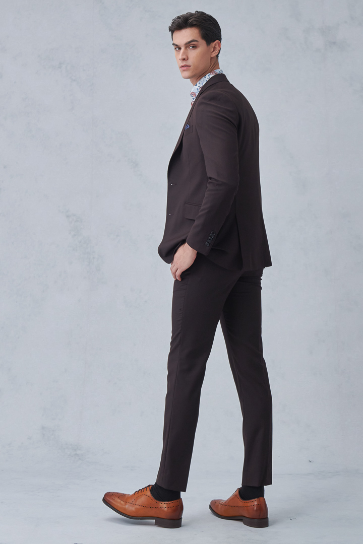SST&C Brown Slim Fit Suit Trousers | 0212212005  (Outlet)_4