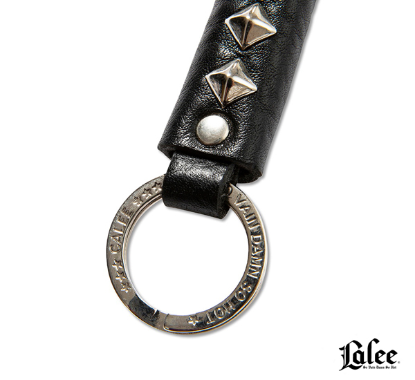 驚きの値段 leather CALEE Embossing leather ring studs & keyring