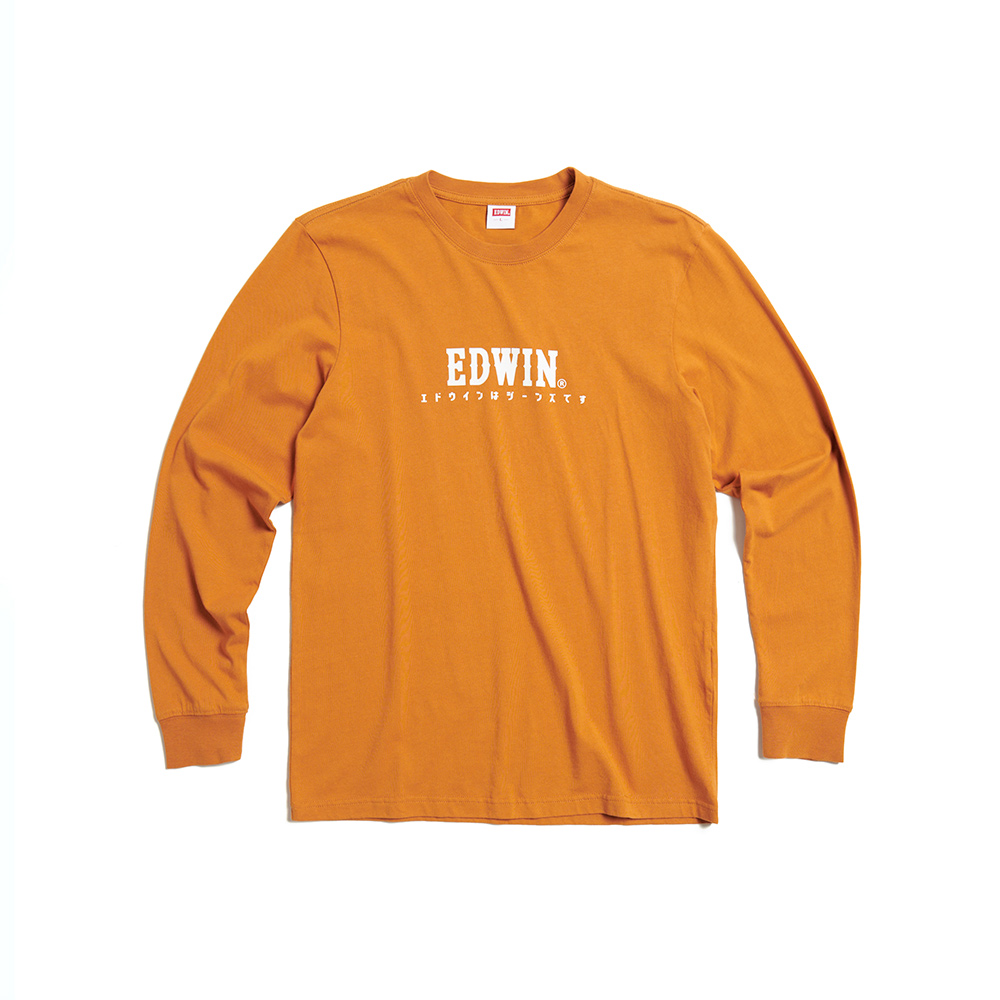 EDWIN｜中性｜日系經典印花薄長袖T恤