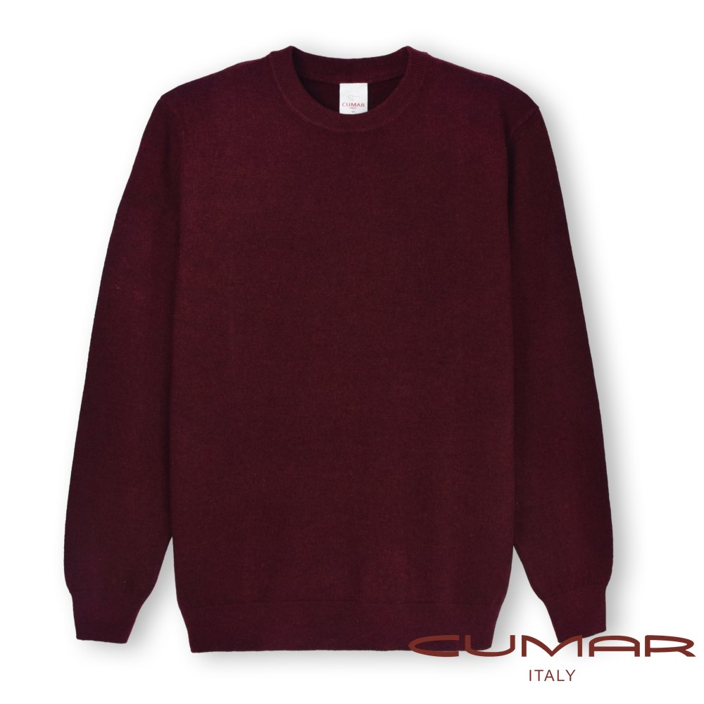 CUMAR 網路限定男裝長袖素色微高領100%羊毛厚款毛衣 /229606