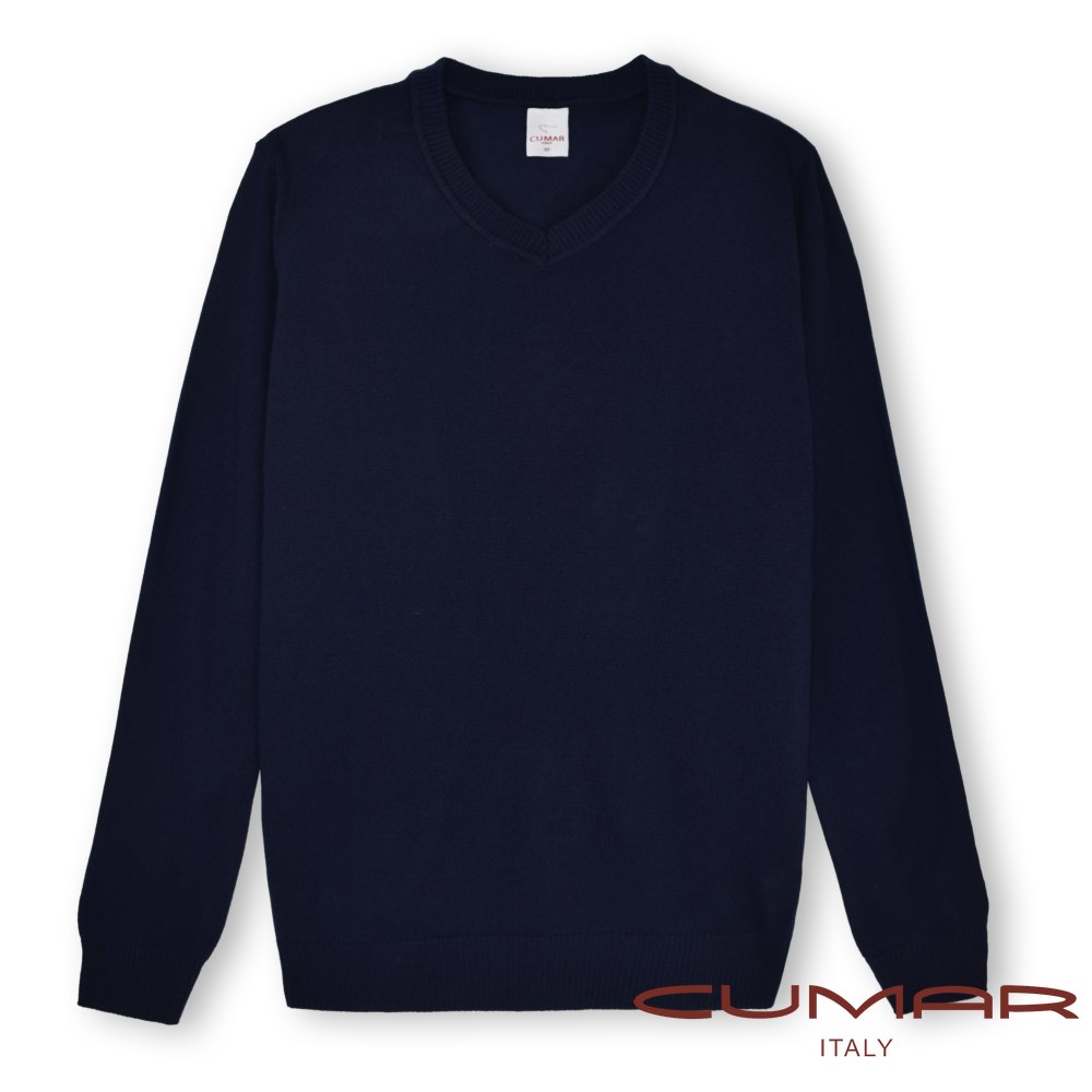 CUMAR 網路限定男裝長袖V領素色微薄款羊毛毛衣 /229609