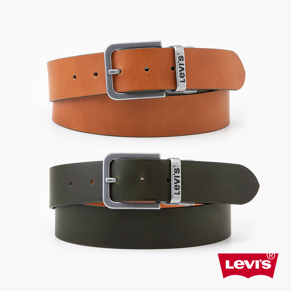 Levis 男款 雙面用真皮皮帶 / 精工Logo鐫刻釦頭 人氣新品