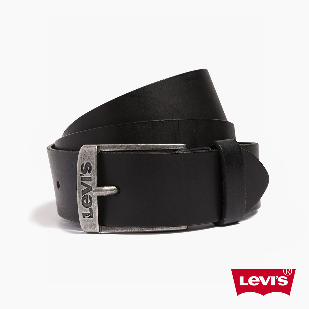 Levis 男款 真皮皮帶 / 精工Logo釦頭 亮黑 人氣新品