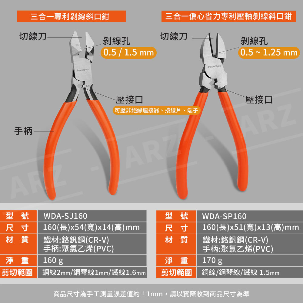 PowerSync 6吋 斜口鉗 剝線尖嘴鉗 【D290】 台灣製 剪線器 壓接鉗 省力鉗子 老虎鉗 剝線鉗 鋼絲鉗 斜口剪 尖口鉗 剝線器 剪線鉗 斜嘴鉗 脫線鉗 壓線鉗 工具鉗 生活用品 五金工具_2