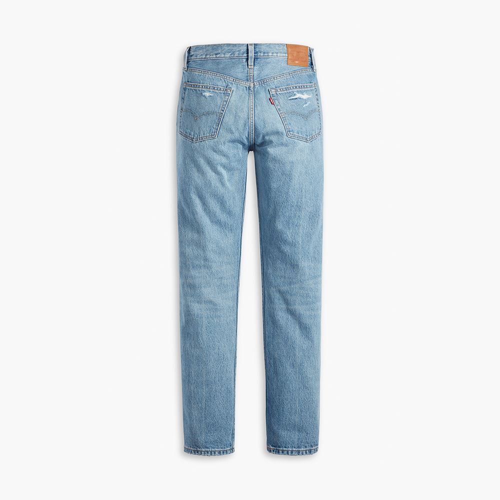 Levis 150週年紀念款 重現檔案庫歷史設計 女款 501高腰合身排釦直筒牛仔長褲 / 赤耳 / 多重刷破縫補工藝 熱賣單品_5