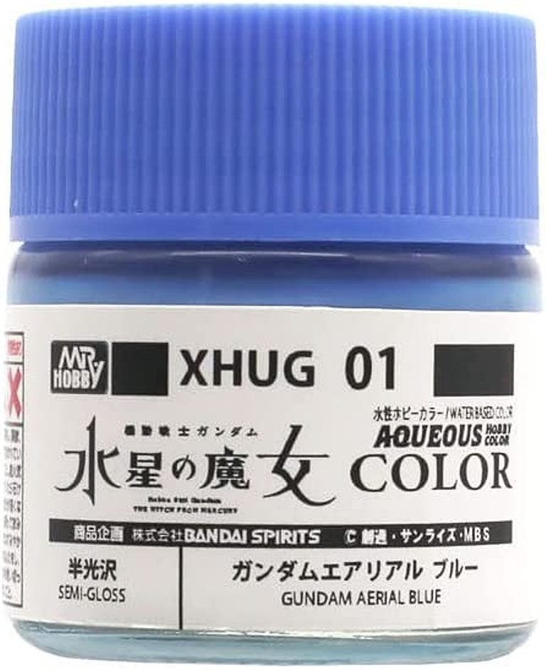 GSI 郡氏 水性漆 XHUG-001 水星的魔女鋼彈專用漆01 風靈藍 半光澤_0
