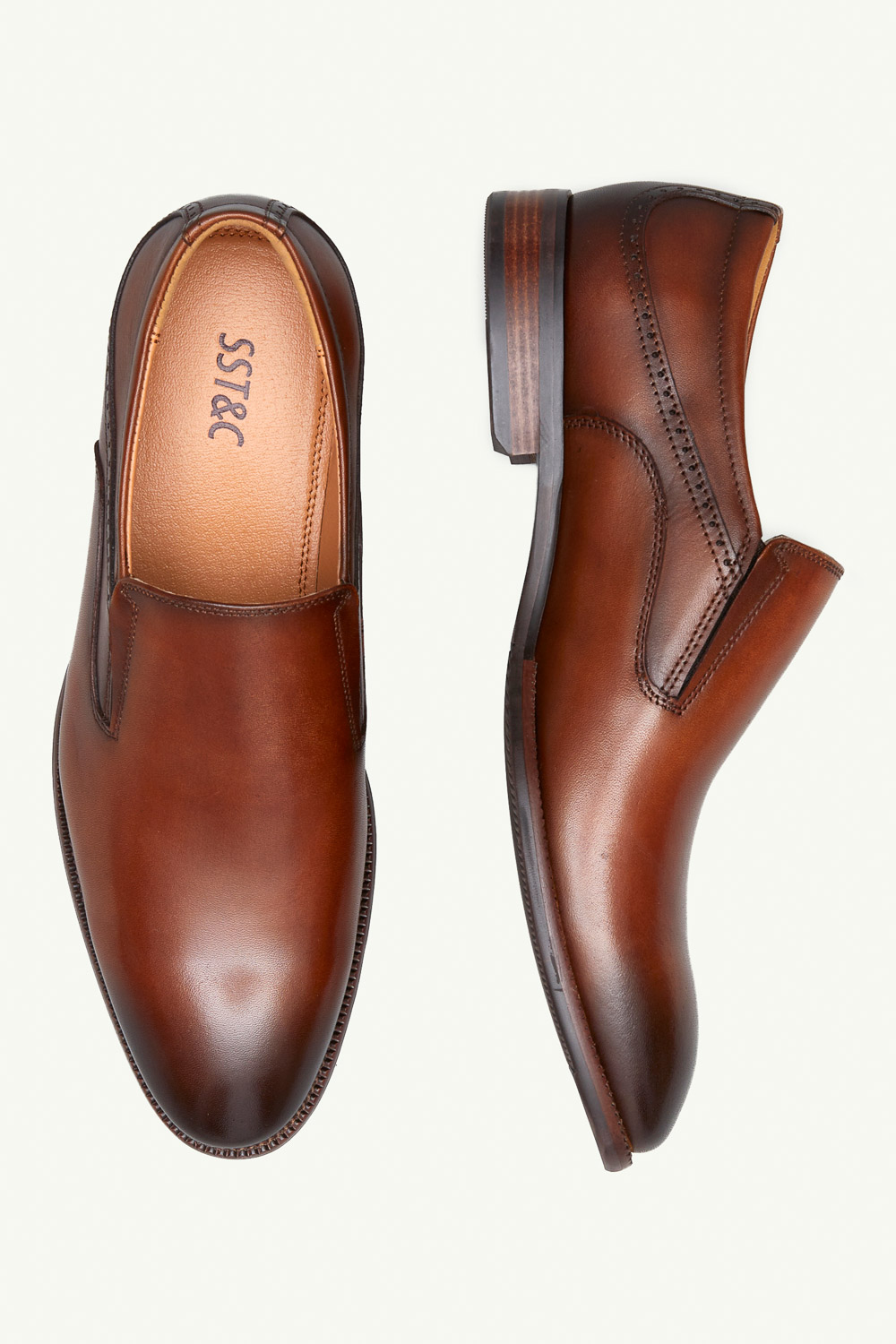 SST&C Light Coffee Classic Leather Shoes | 1312211003  (Outlet)_1