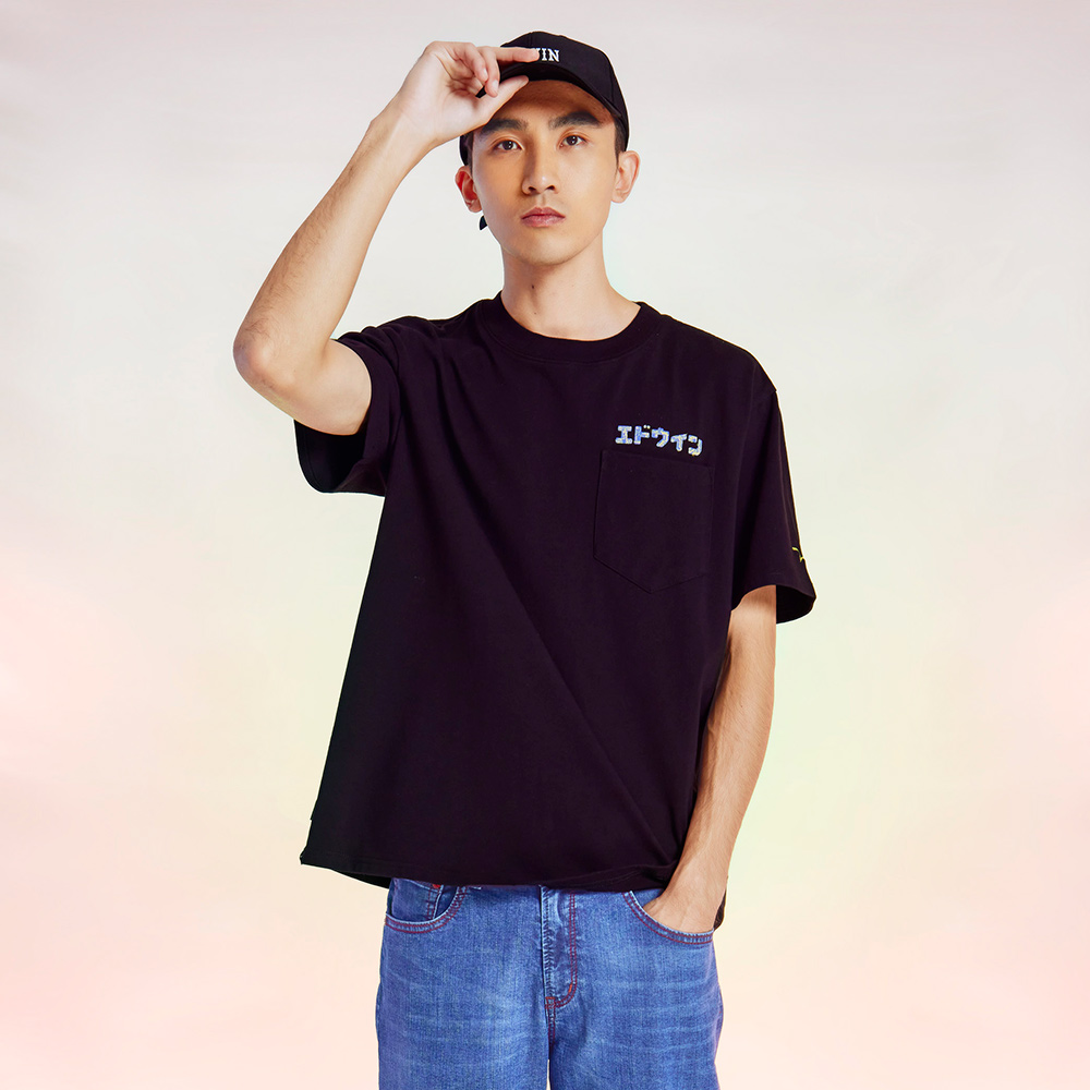EDWIN｜男裝｜機器人寬版口袋短袖T恤