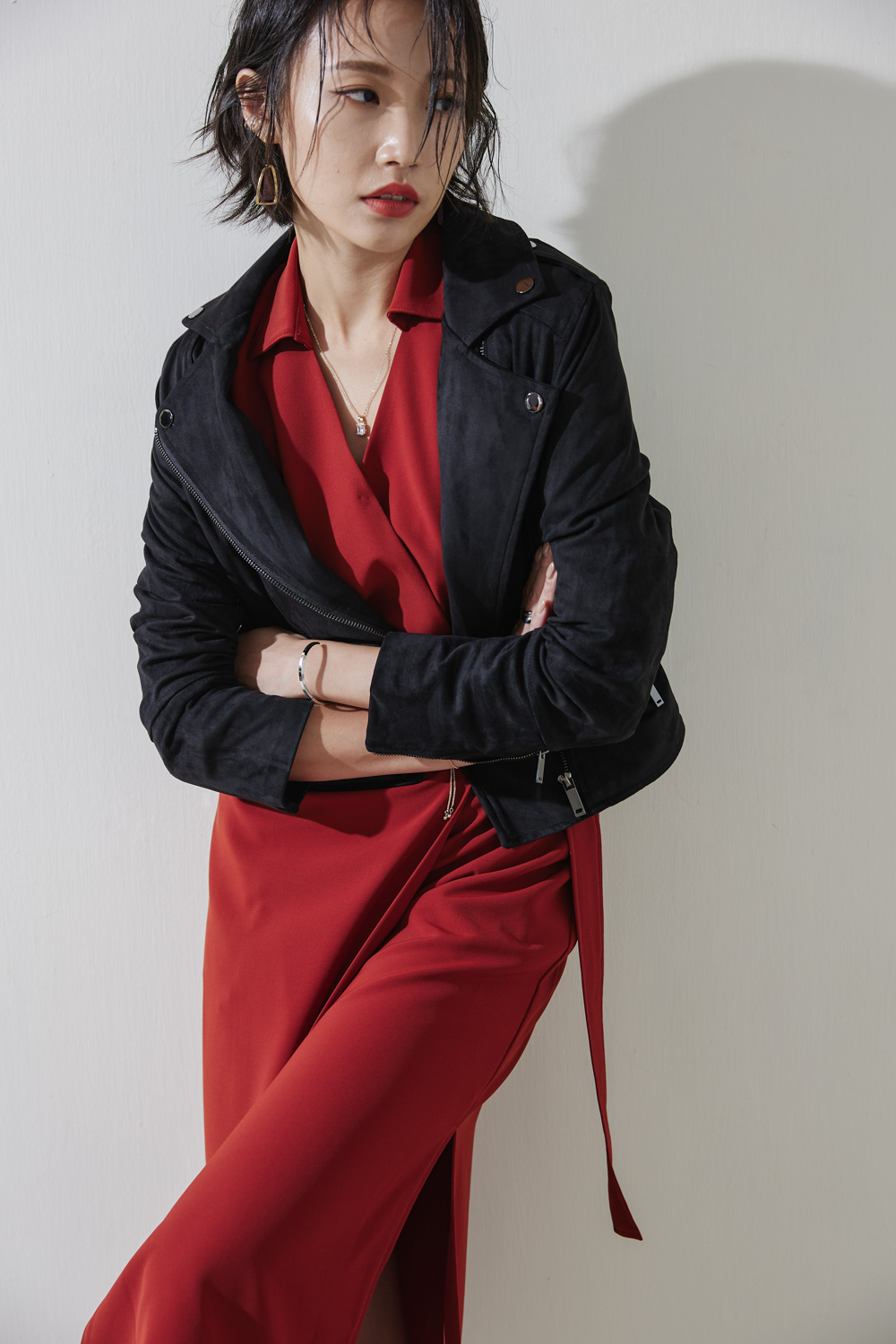 SST&C Women'S Black Suede Short Biker Jacket | 8162209002  (Outlet)_2