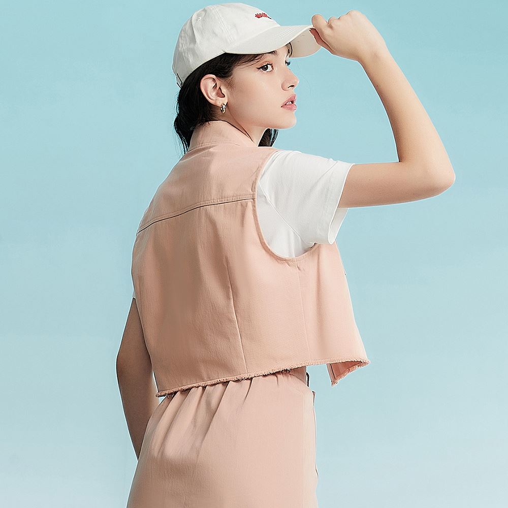 OUWEY歐薇 率性甜美排釦短版純棉牛仔背心(粉色；S-L)3232028305_5