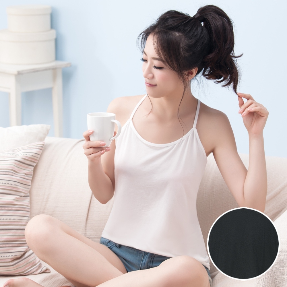 莎薇-M-L美背細帶蘭姿背心 細帶線條(時尚黑)-單穿內搭-AT1808BL
