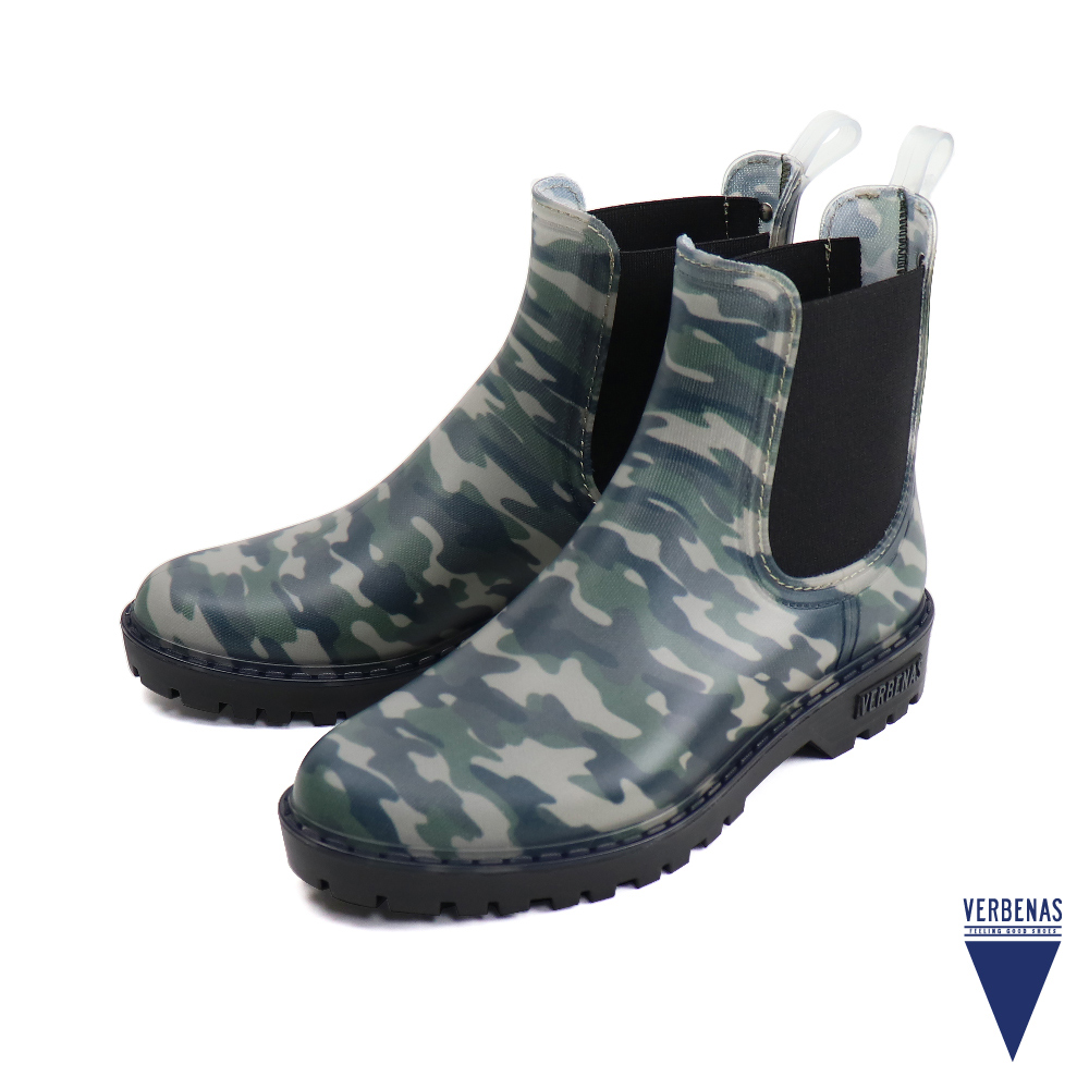 【VERBENAS】西班牙原廠休閒防水切爾西靴 軍綠迷彩(020551-COL)