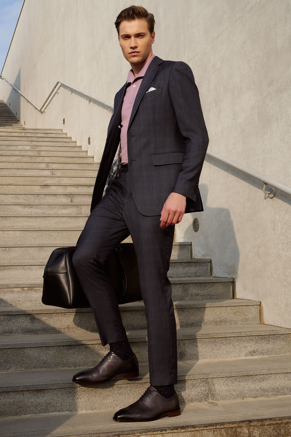 SST&C Gray Check Pattern Slim Fit Suit Jacket | 0112302001  (Outlet)_0