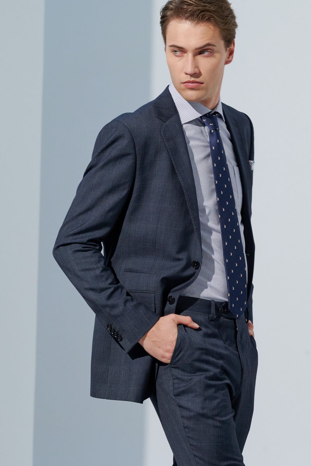 SST&C Gray Check Pattern Slim Fit Suit Jacket | 0112302001  (Outlet)_5