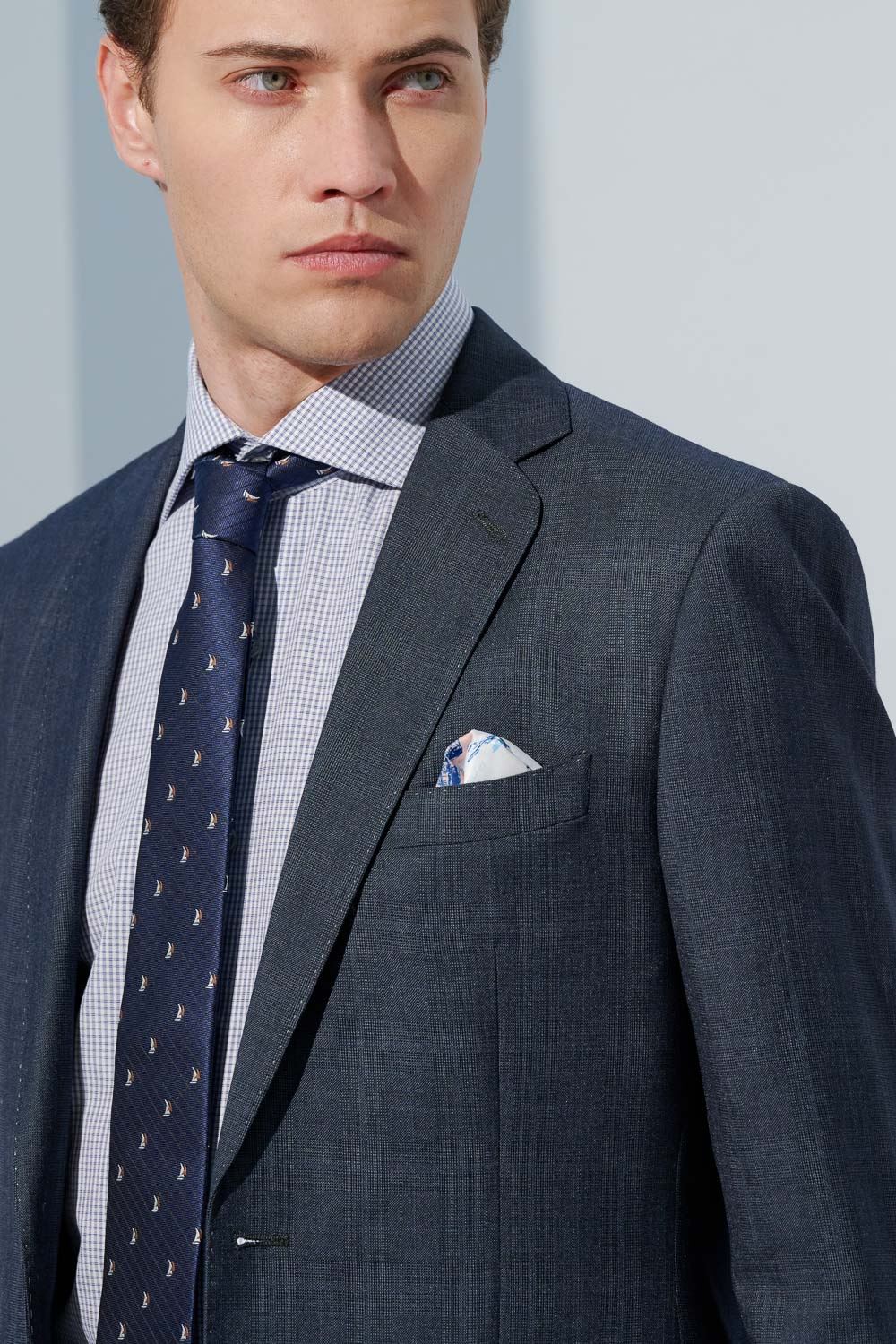 SST&C Gray Check Pattern Slim Fit Suit Jacket | 0112302001  (Outlet)_6
