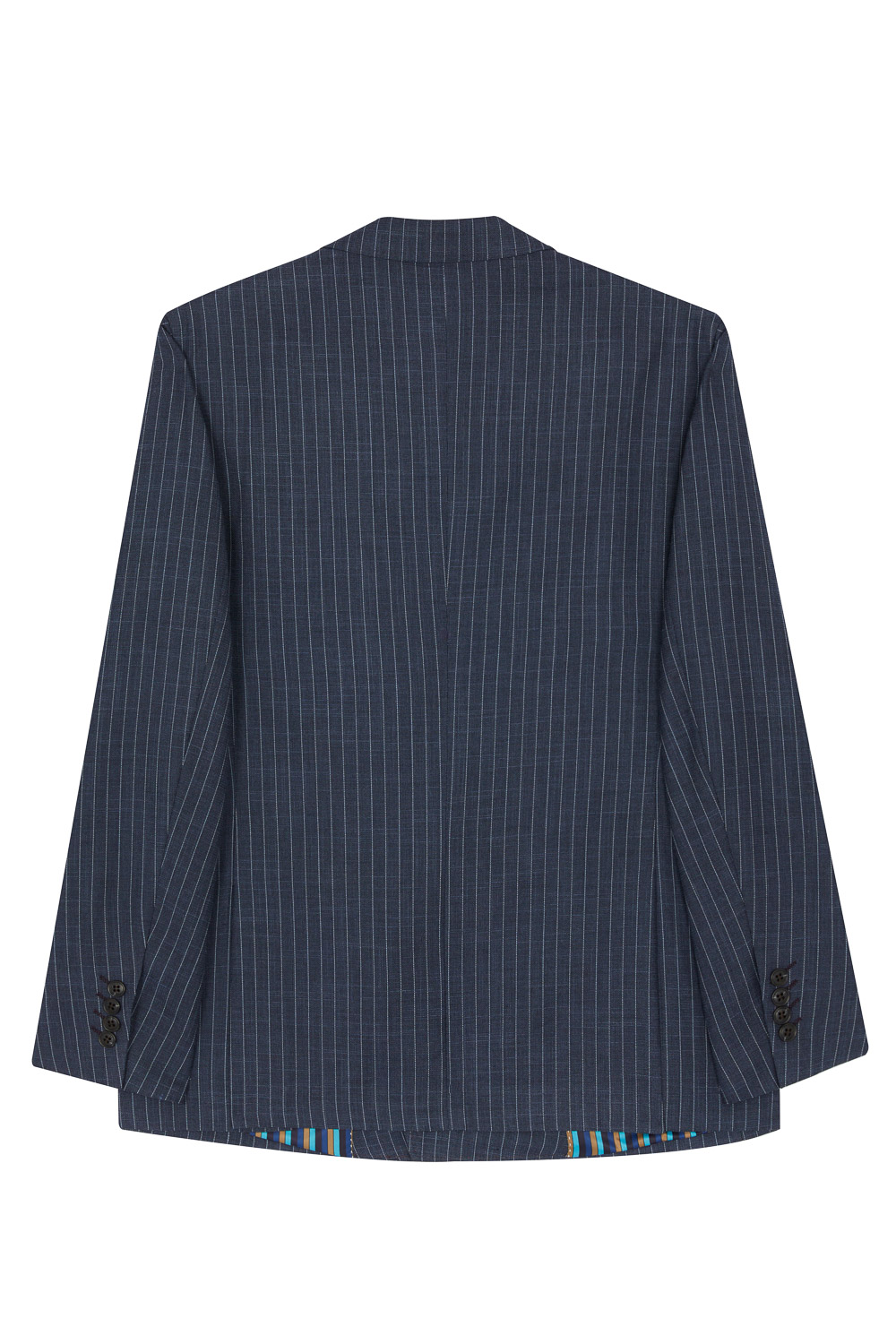 SST&C Double-Breasted Gray-Blue Straight Stripe Slim Fit Suit Jacket | 0112302003  (Outlet)_8