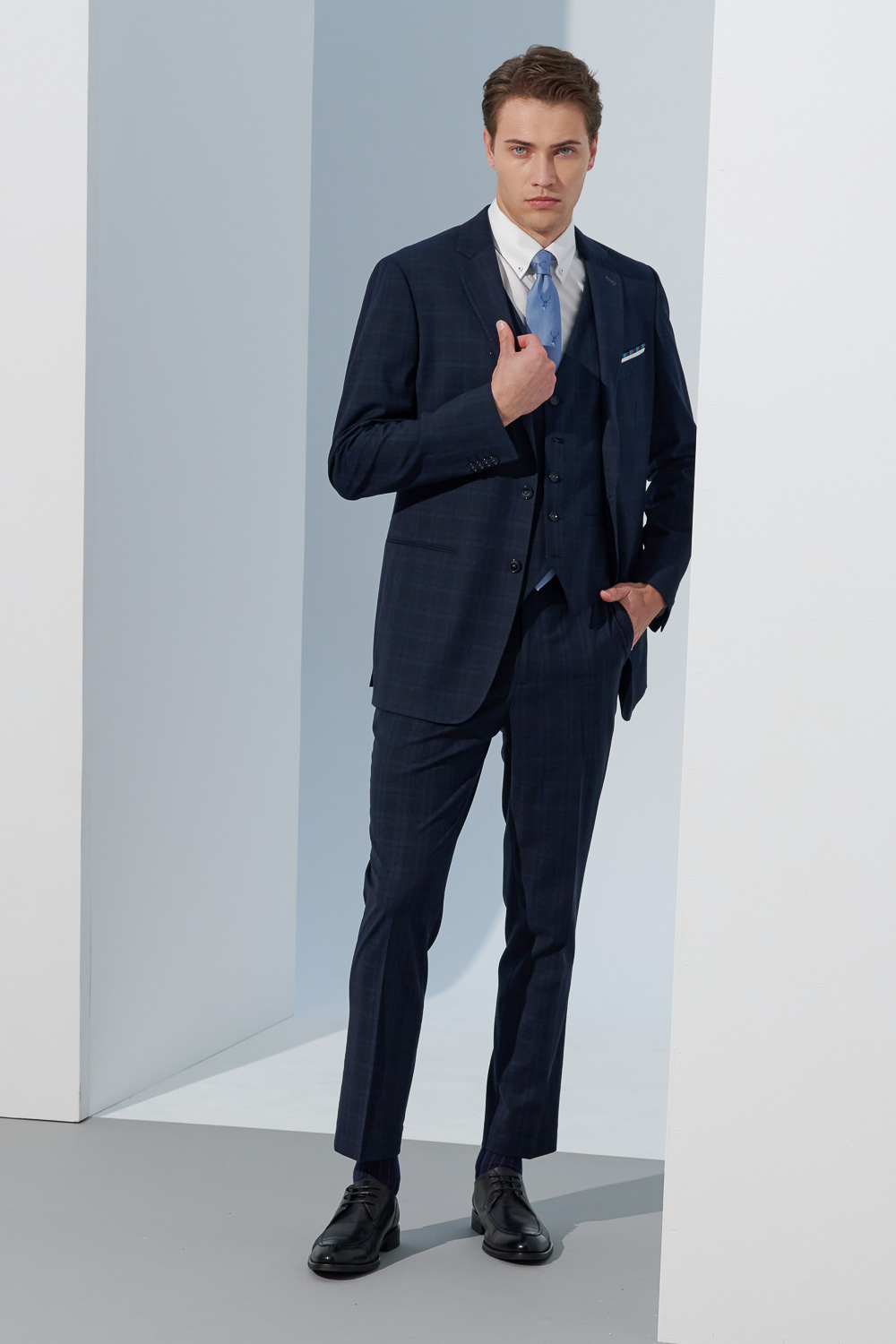SST&C Black Check Pattern Classic Suit Jacket | 0112302004  (Outlet)_5