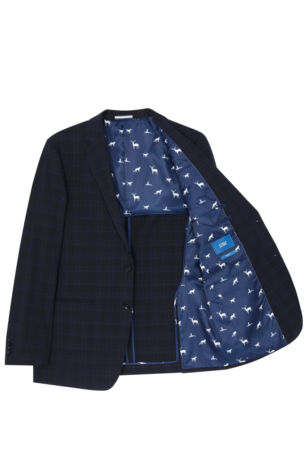 SST&C Black Check Pattern Classic Suit Jacket | 0112302004  (Outlet)_9