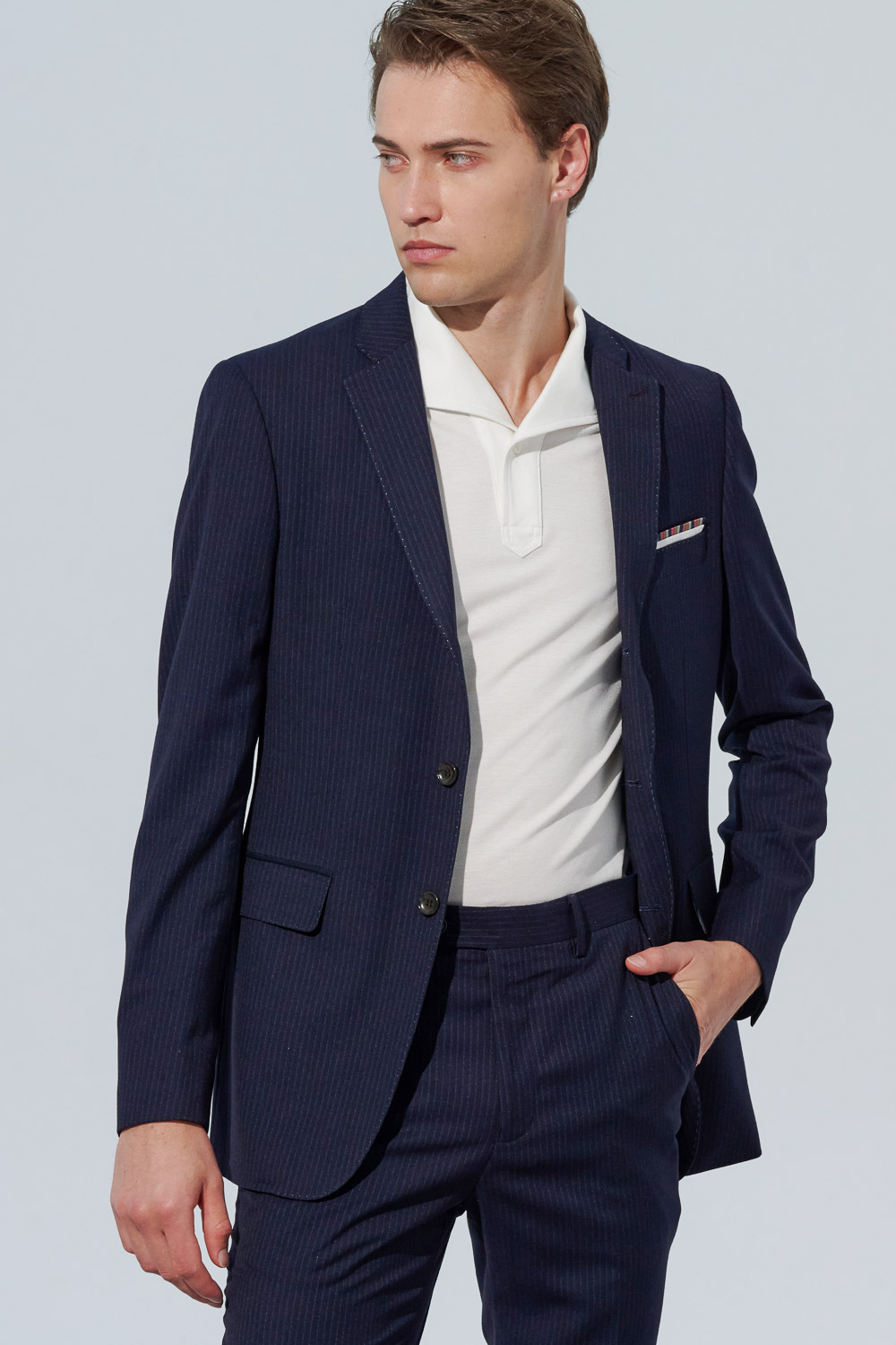 SST&C Navy Striped Pattern Tailor'S Suit Jacket | 0112302005  (Outlet)_0