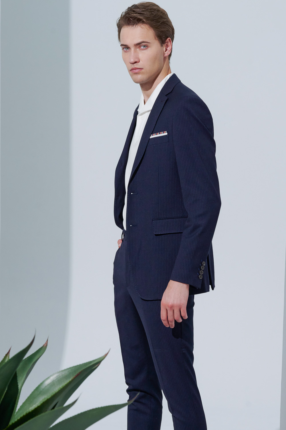 SST&C Navy Striped Pattern Tailor'S Suit Jacket | 0112302005  (Outlet)_2