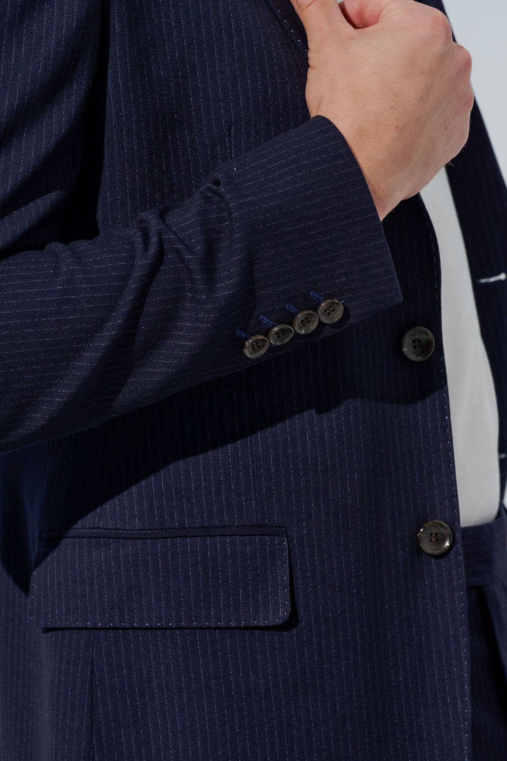 SST&C Navy Striped Pattern Tailor'S Suit Jacket | 0112302005  (Outlet)_6