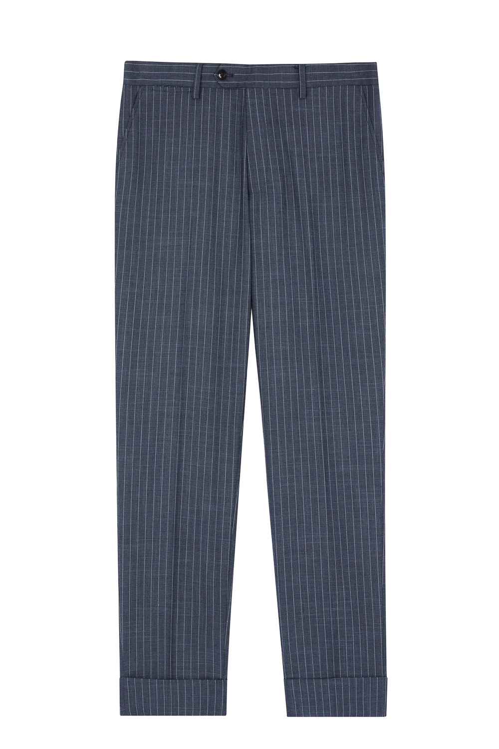 SST&C Double-Breasted Gray-Blue Straight-Striped Pattern Slim-Fit Suit Trousers | 0212302003  (Outlet)_7