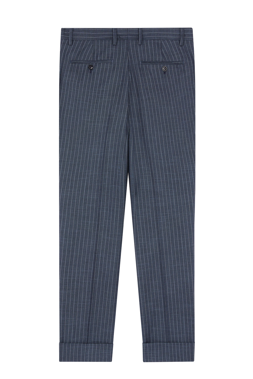 SST&C Double-Breasted Gray-Blue Straight-Striped Pattern Slim-Fit Suit Trousers | 0212302003  (Outlet)_8
