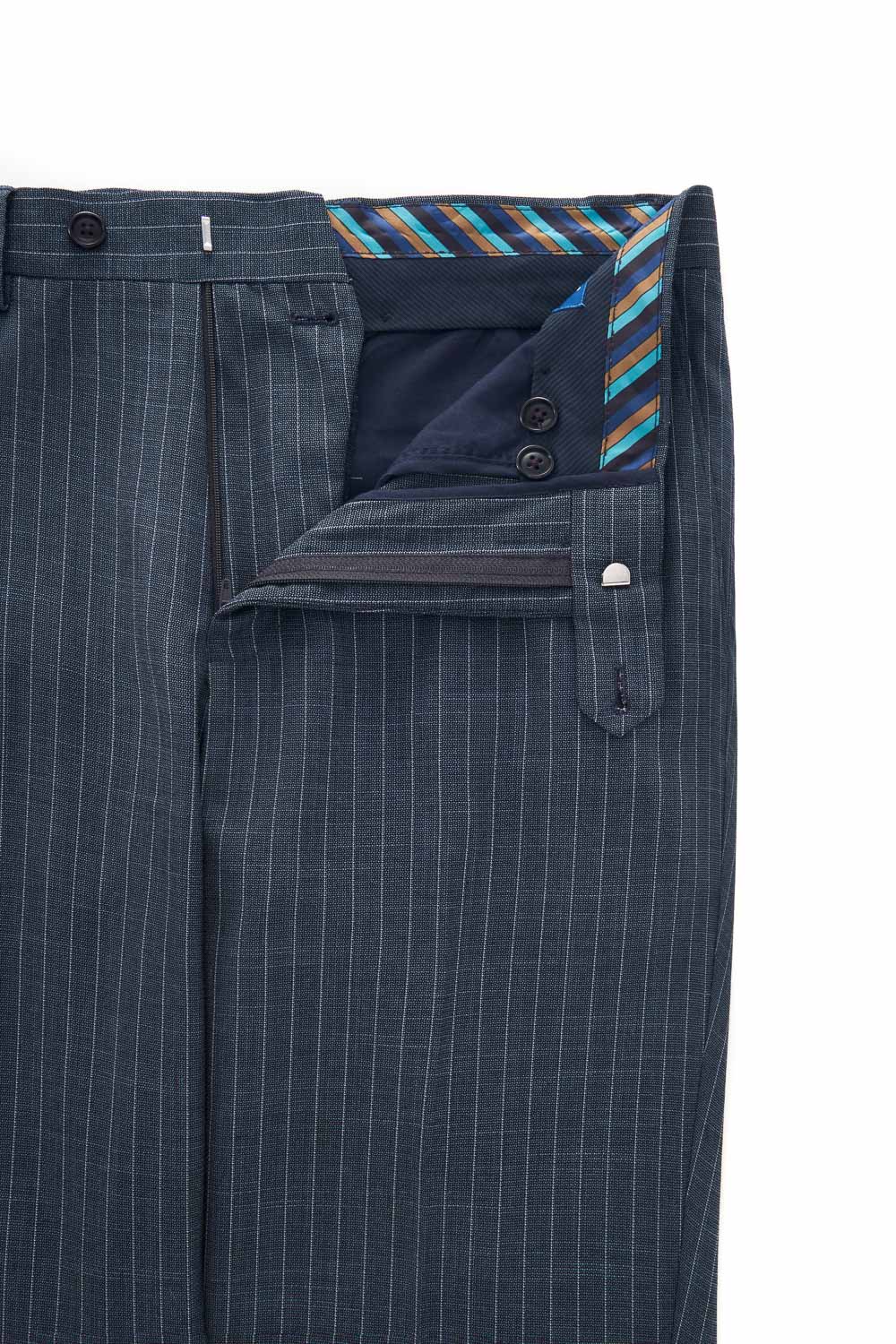 SST&C Double-Breasted Gray-Blue Straight-Striped Pattern Slim-Fit Suit Trousers | 0212302003  (Outlet)_9