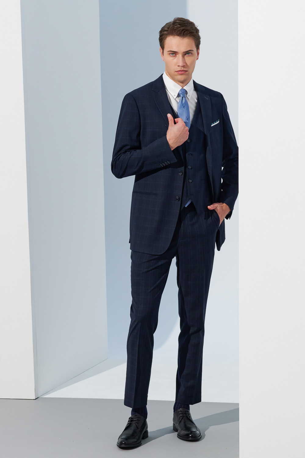 SST&C Black Check Pattern Classic Slim Fit Suit Trousers | 0212302004  (Outlet)_5
