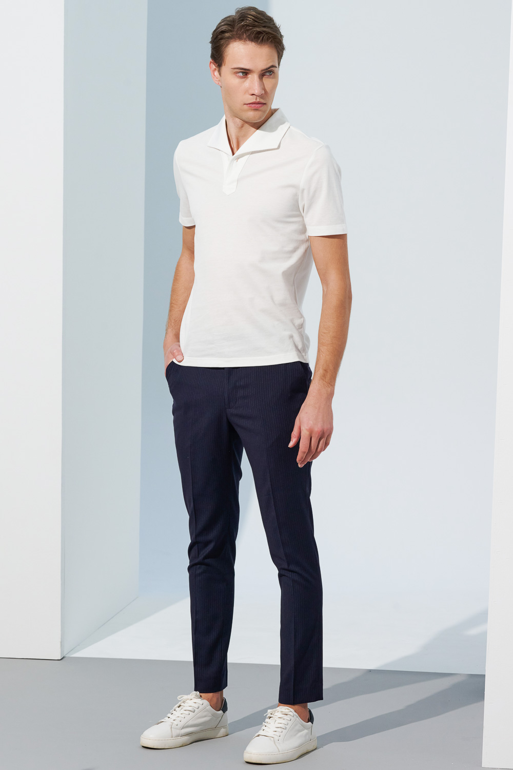 SST&C Navy Striped Pattern Tailor Suit Trousers | 0212302005  (Outlet)_1