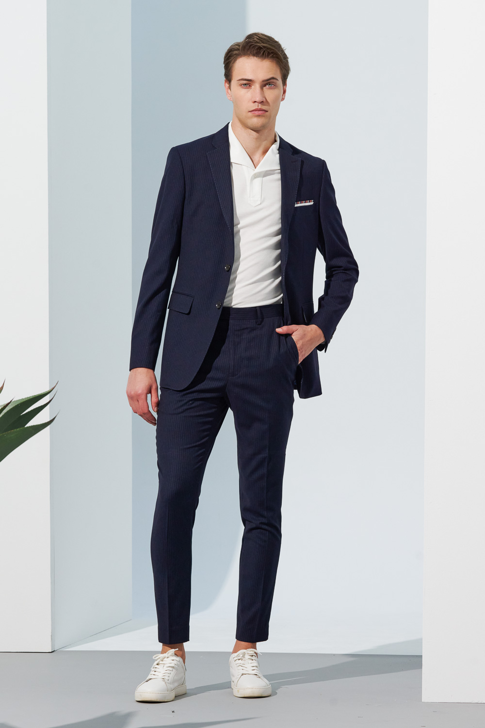 SST&C Navy Striped Pattern Tailor Suit Trousers | 0212302005  (Outlet)_2