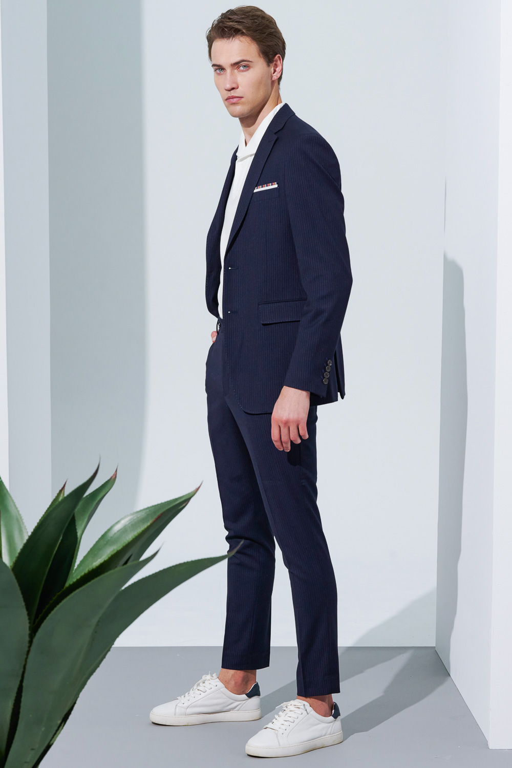 SST&C Navy Striped Pattern Tailor Suit Trousers | 0212302005  (Outlet)_3