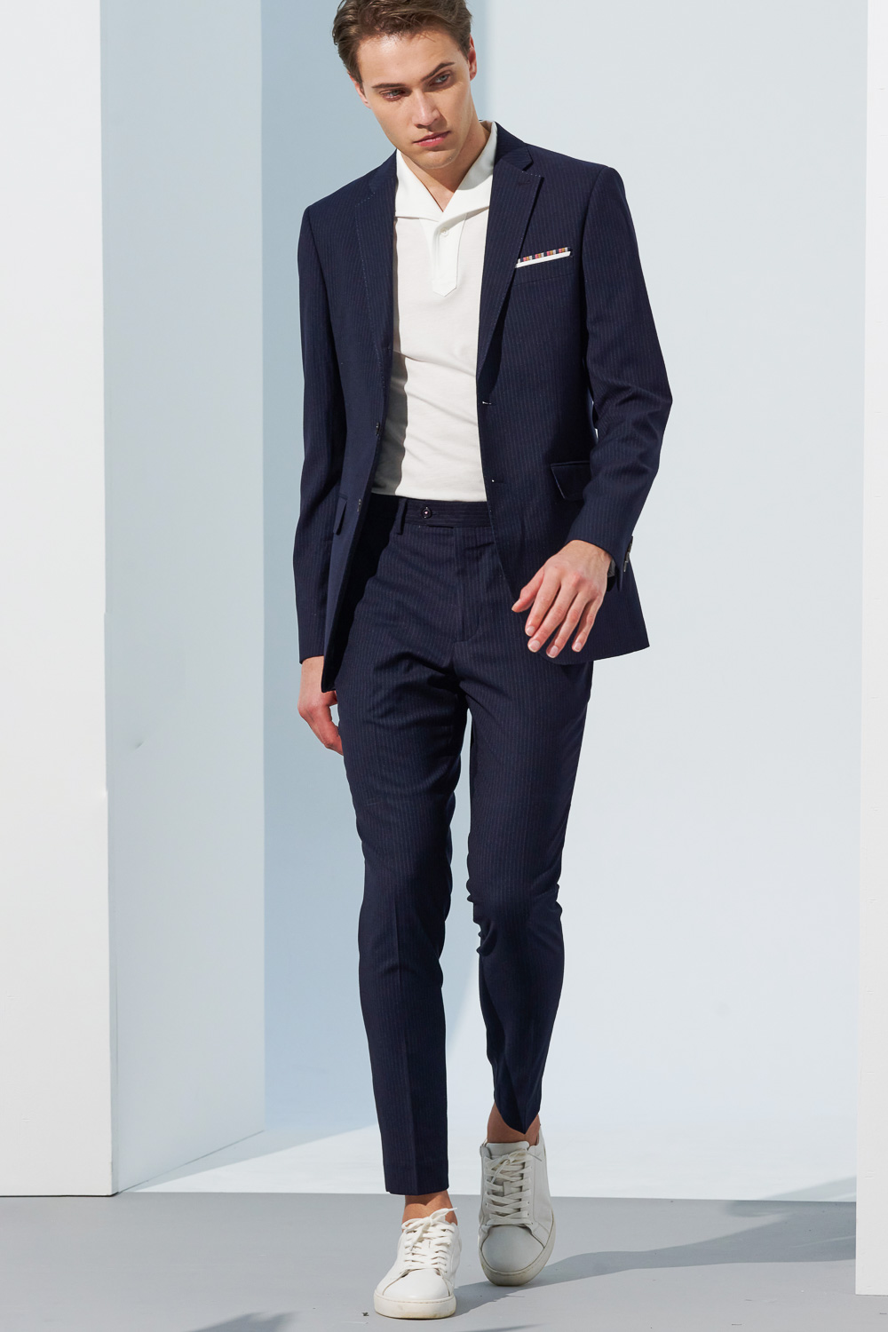 SST&C Navy Striped Pattern Tailor Suit Trousers | 0212302005  (Outlet)_4