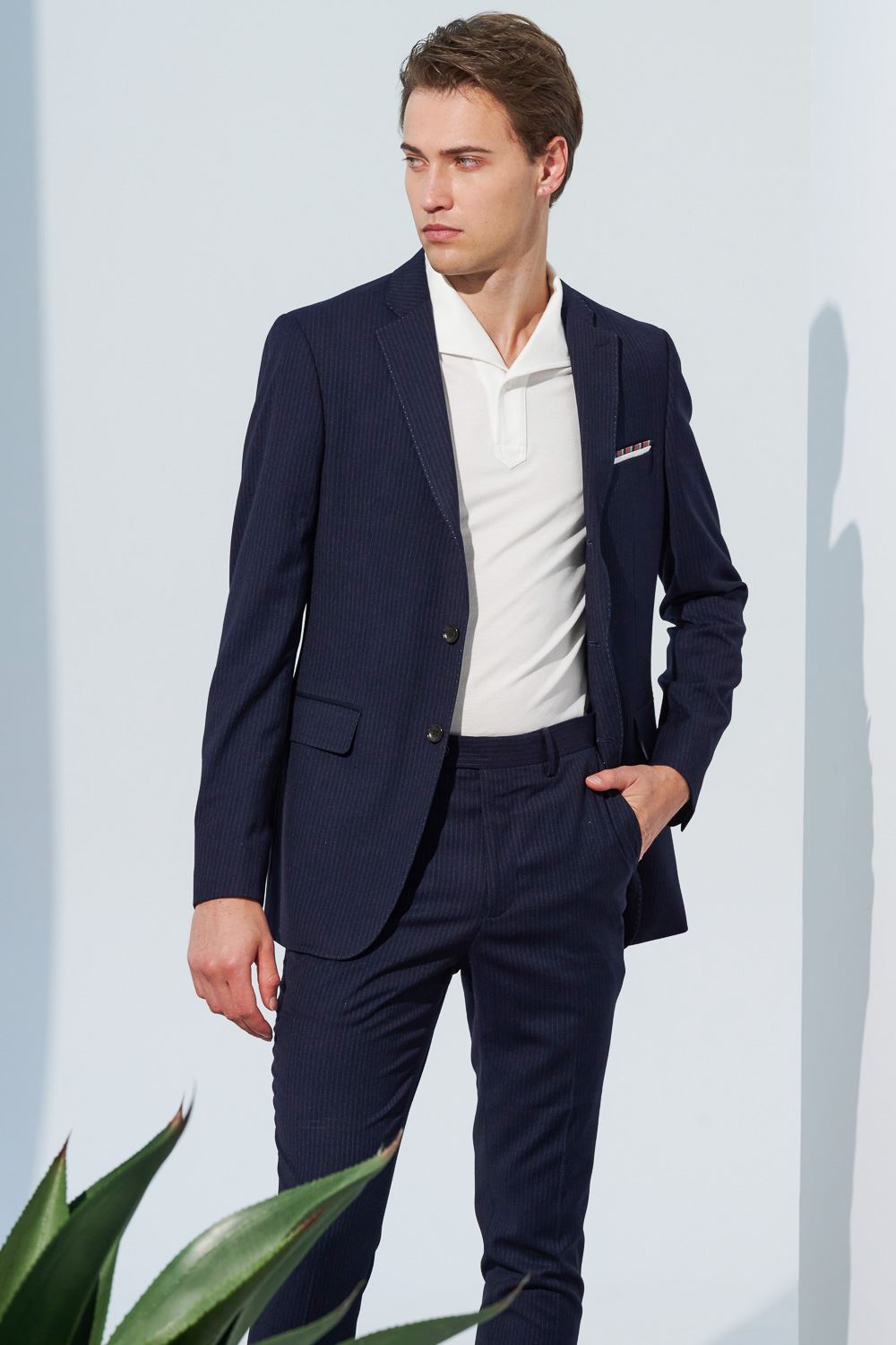 SST&C Navy Striped Pattern Tailor Suit Trousers | 0212302005  (Outlet)_5