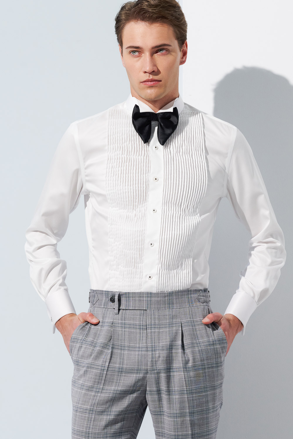 SST&C Light Gray Check Pattern Slim Fit Suit Trousers | 0212302006  (Outlet)_1