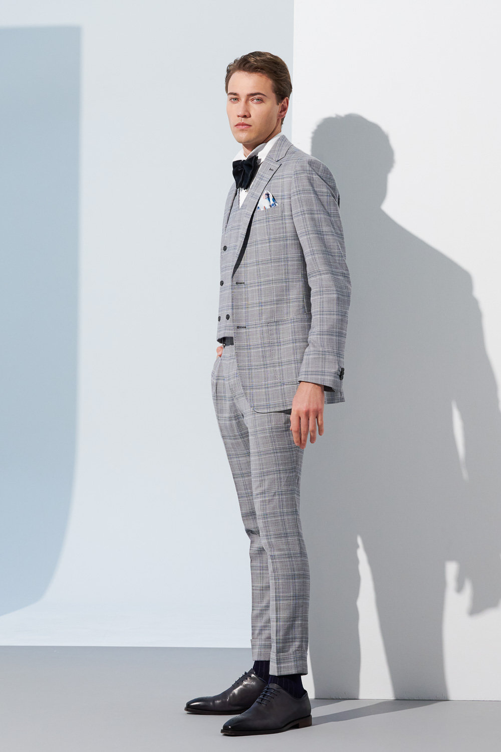 SST&C Light Gray Check Pattern Slim Fit Suit Trousers | 0212302006  (Outlet)_2