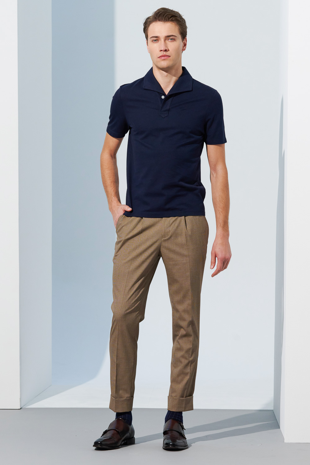 SST&C Brown Houndstooth Slim Fit Suit Trousers | 0212302007  (Outlet)_4