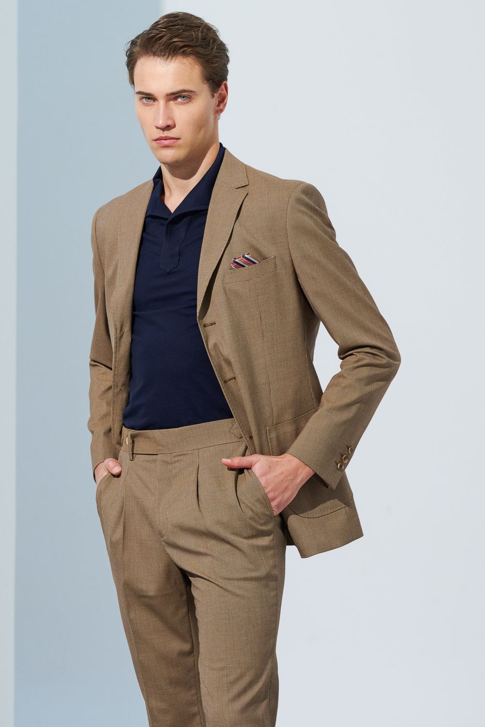 SST&C Brown Houndstooth Slim Fit Suit Trousers | 0212302007  (Outlet)_5