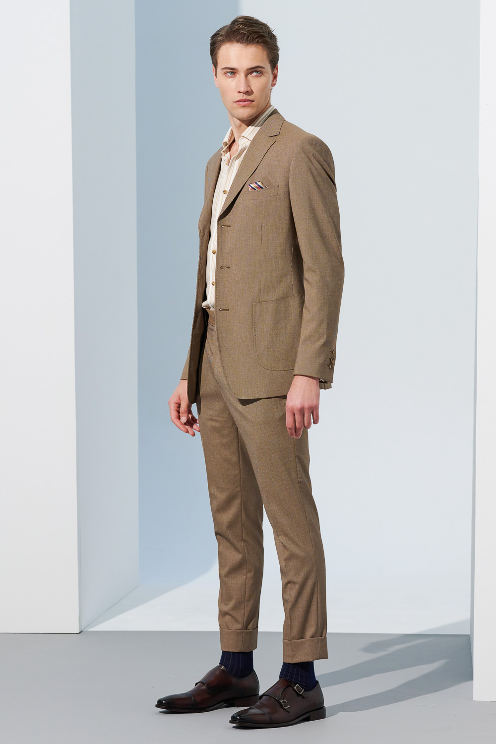 SST&C Brown Houndstooth Slim Fit Suit Trousers | 0212302007  (Outlet)_7